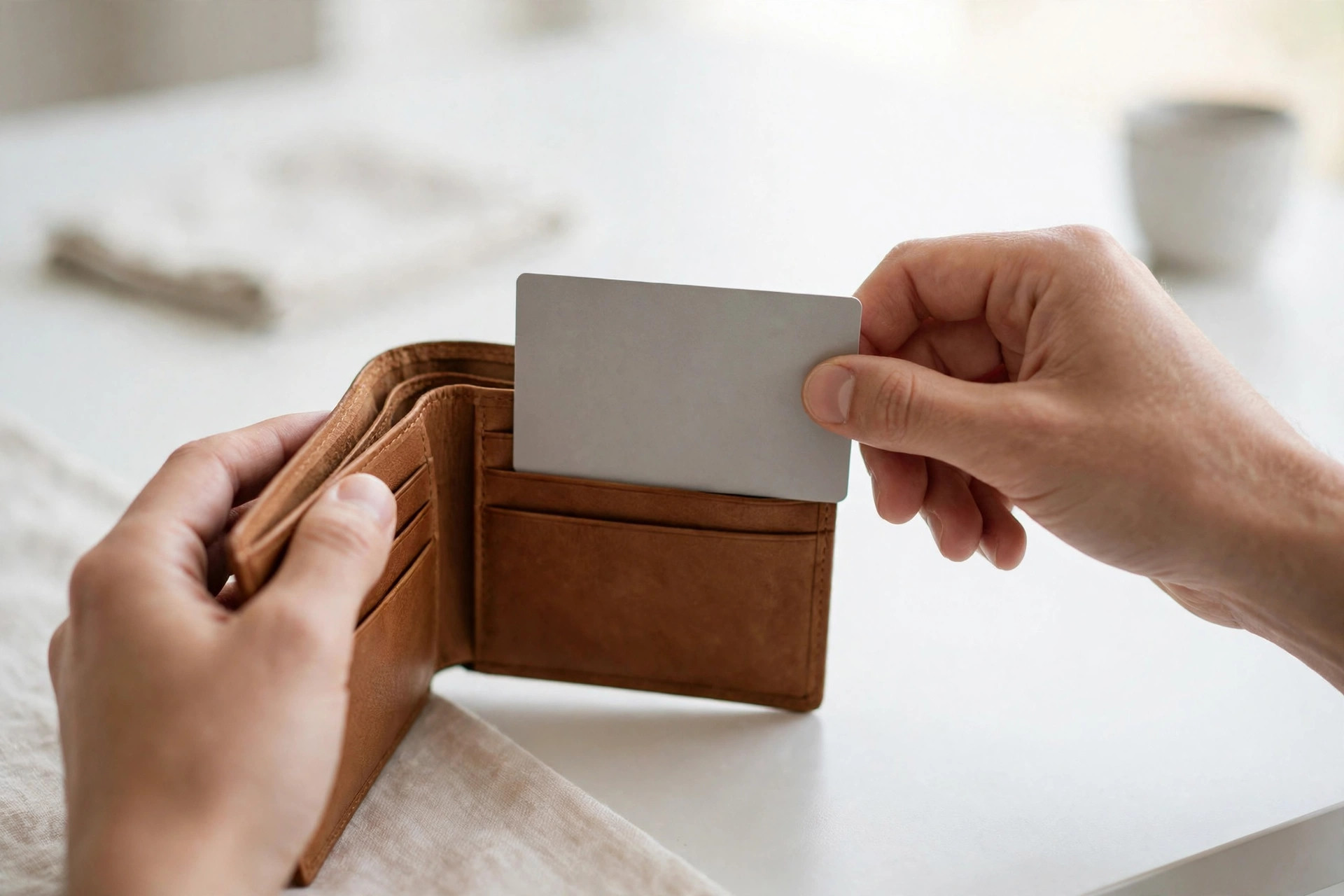 Card being swapped in a wallet