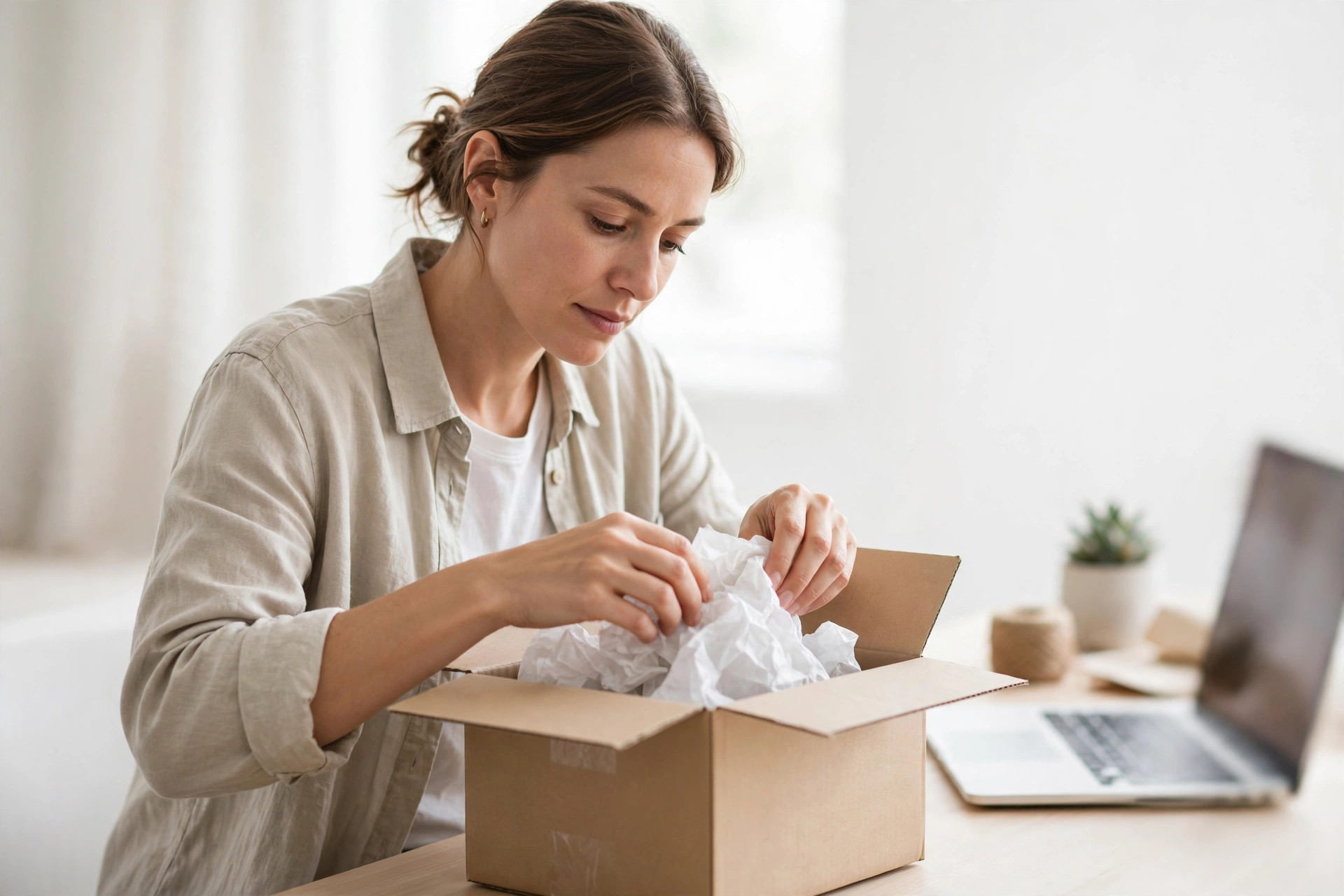 Owner packing an order