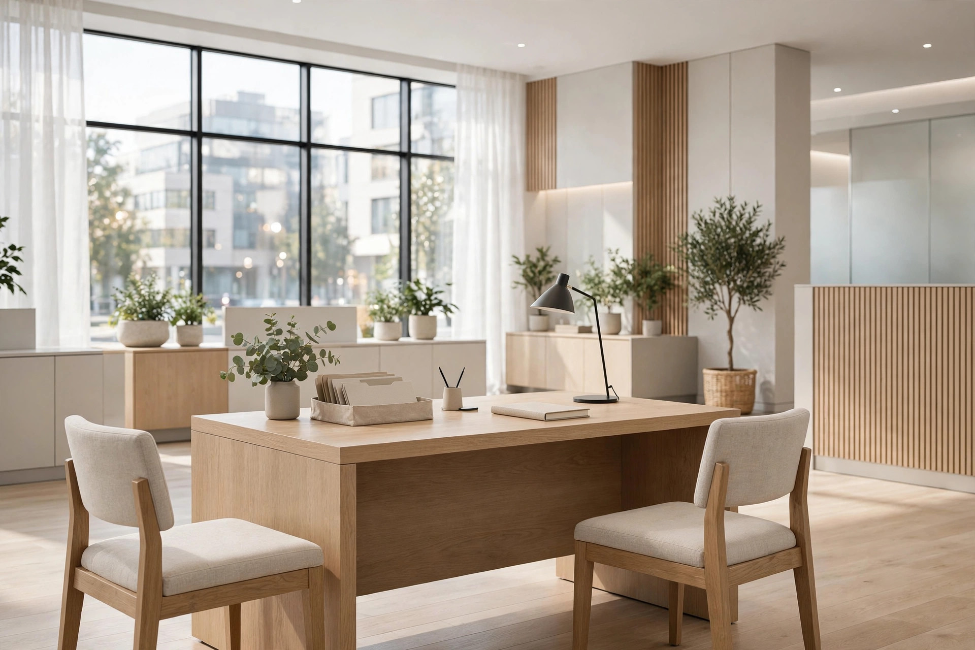 Modern bank branch business banking area